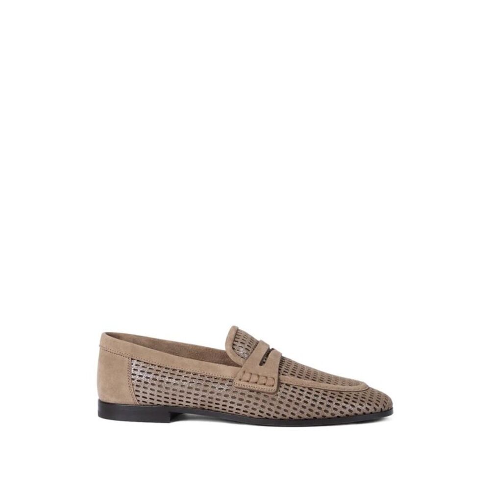 Sparkling Net Leather Loafers Women